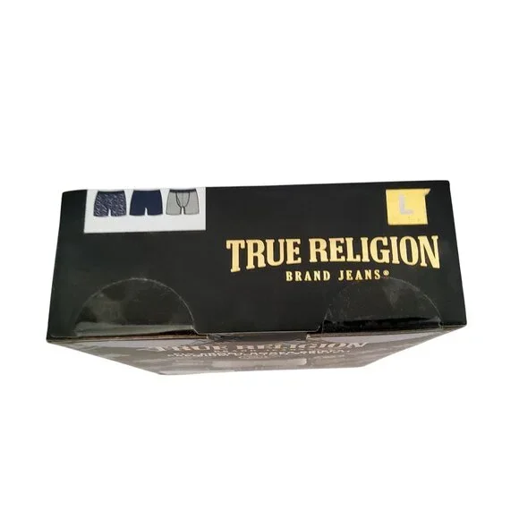 True Religion Mens 3-Pack Fly Front Boxer Briefs Premium Cotton Stretch Size L - Picture 3 of 5